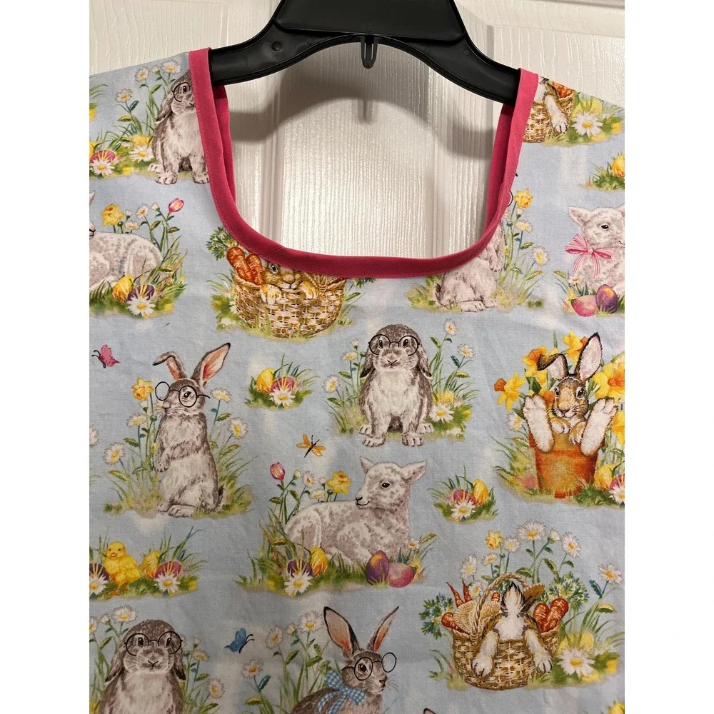Handmade Bunny Apron Easter Apron: Adult Size XS-XL Spring Smock Apron